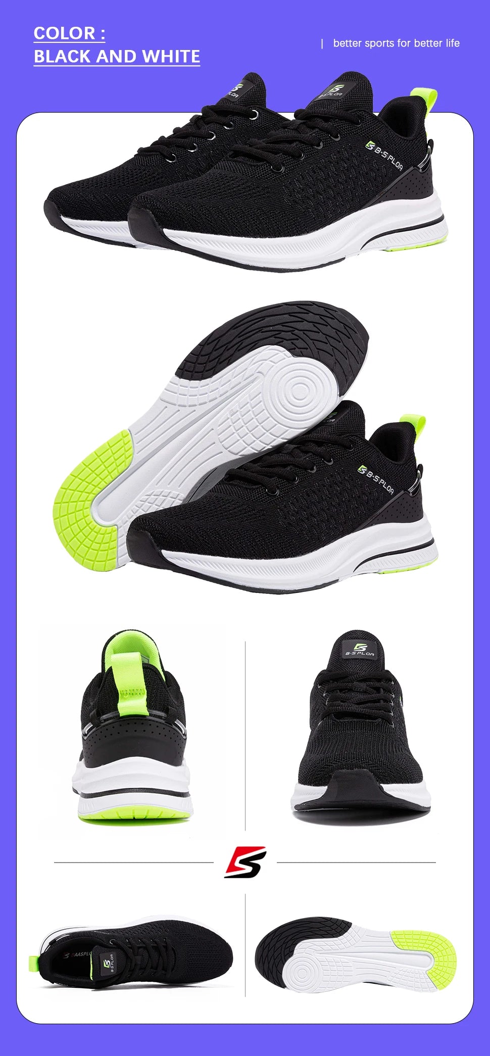 Baasploa Lightweight Running Shoes for Men – Mesh Casual Sneakers