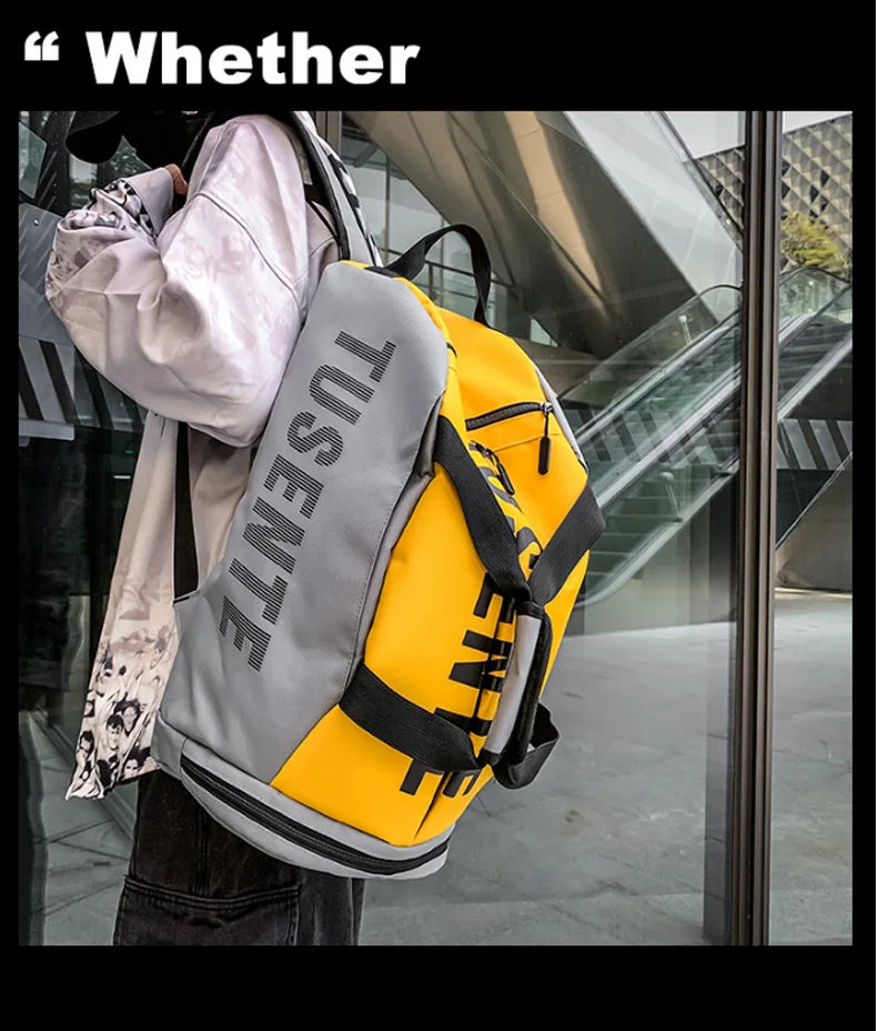 Large Waterproof Gym Bag for Women with Shoe Pocket