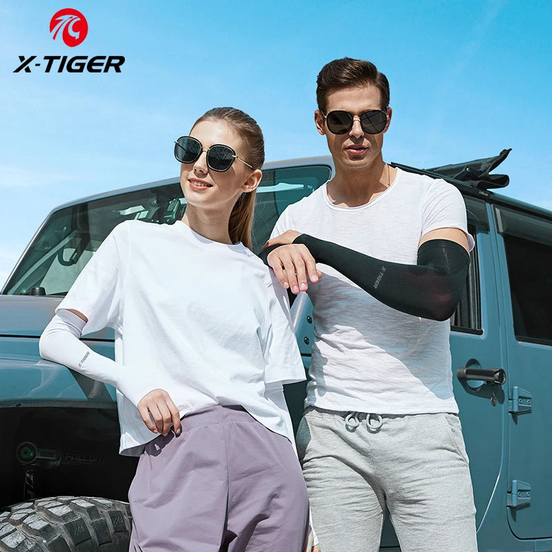 X-TIGER Cycling Arm Sleeves UV Protection Ice Fabric for Men & Women