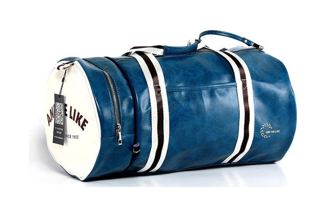 Sport Gym Bag with Shoes Pocket, Waterproof Leather Fitness Travel Handbag.