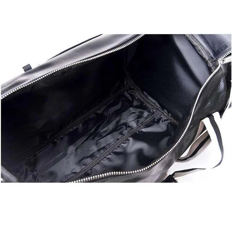 Sport Gym Bag with Shoes Pocket, Waterproof Leather Fitness Travel Handbag.