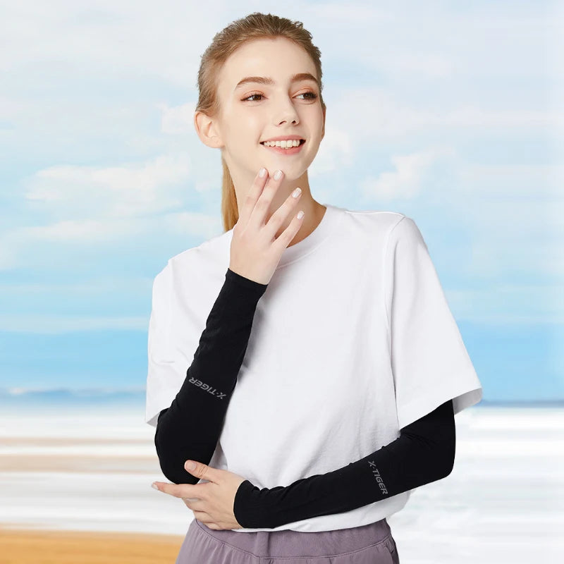 X-TIGER Cycling Arm Sleeves UV Protection Ice Fabric for Men & Women