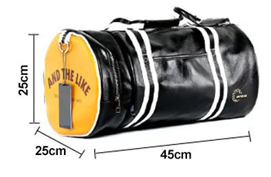 Sport Gym Bag with Shoes Pocket, Waterproof Leather Fitness Travel Handbag.
