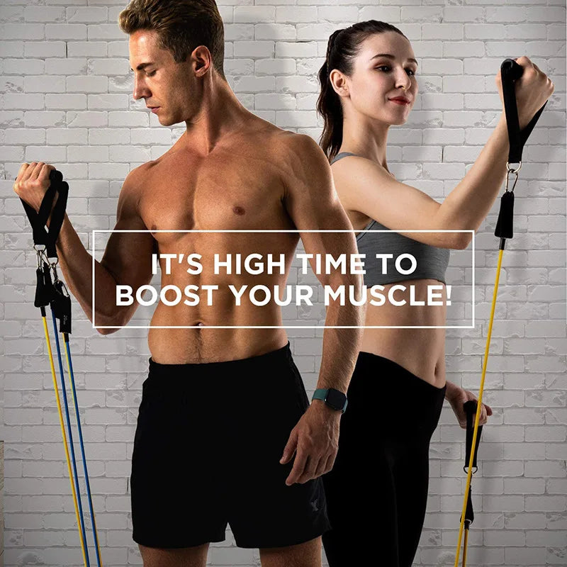 Resistance Band Set with Handles, Door Anchor, and Ankle Straps