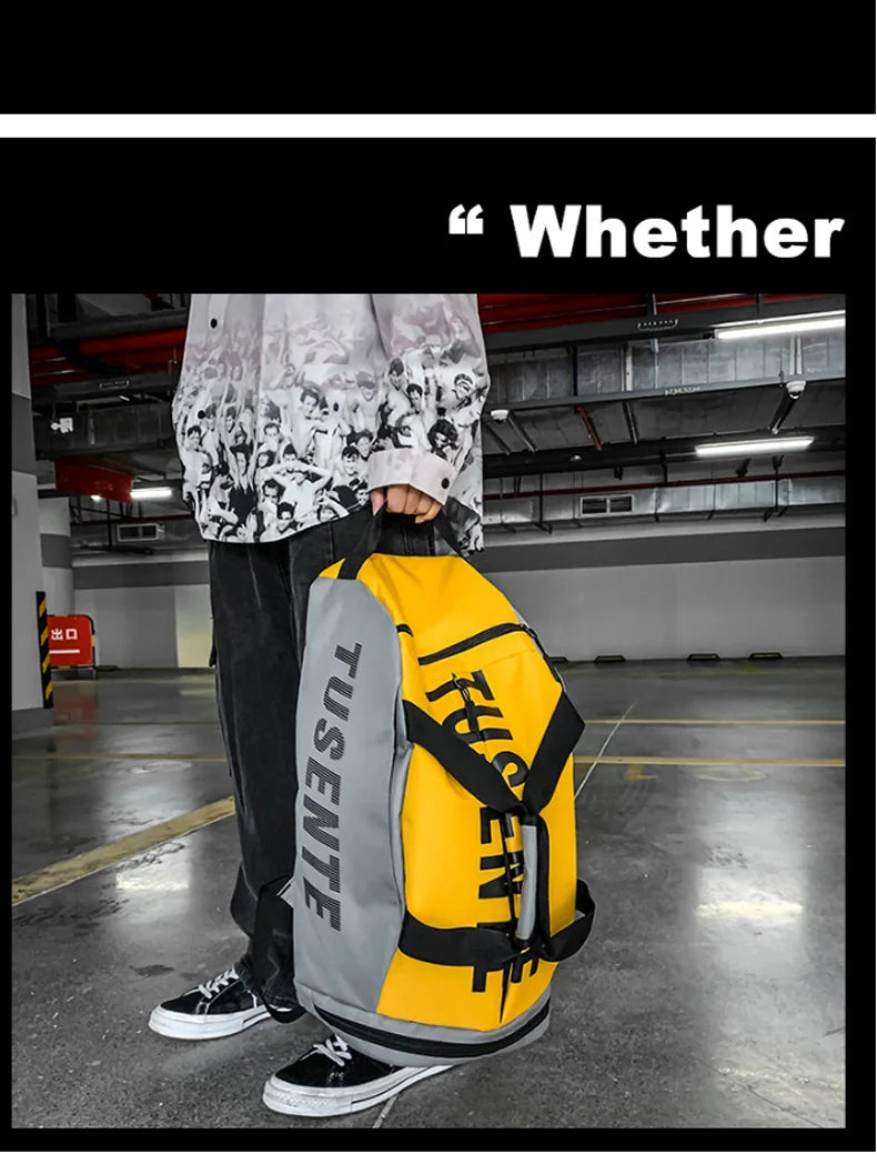 Large Waterproof Gym Bag for Women with Shoe Pocket