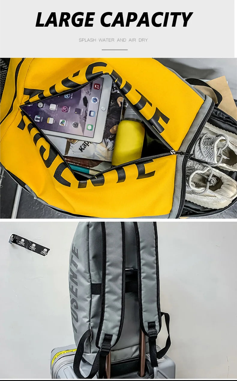 Large Waterproof Gym Bag for Women with Shoe Pocket