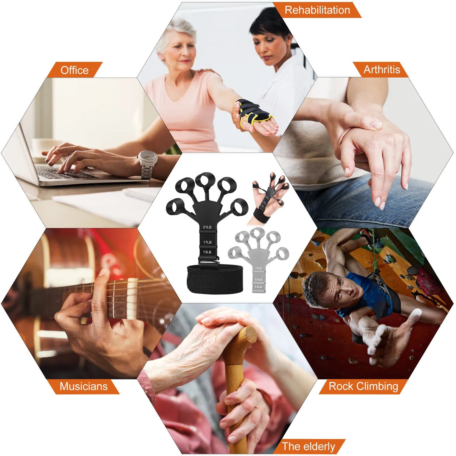 6-Level Finger Strengthener Grip Trainer for Hand and Wrist Exercise