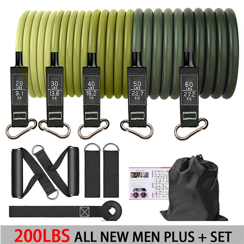 Resistance Band Set with Handles, Door Anchor, and Ankle Straps