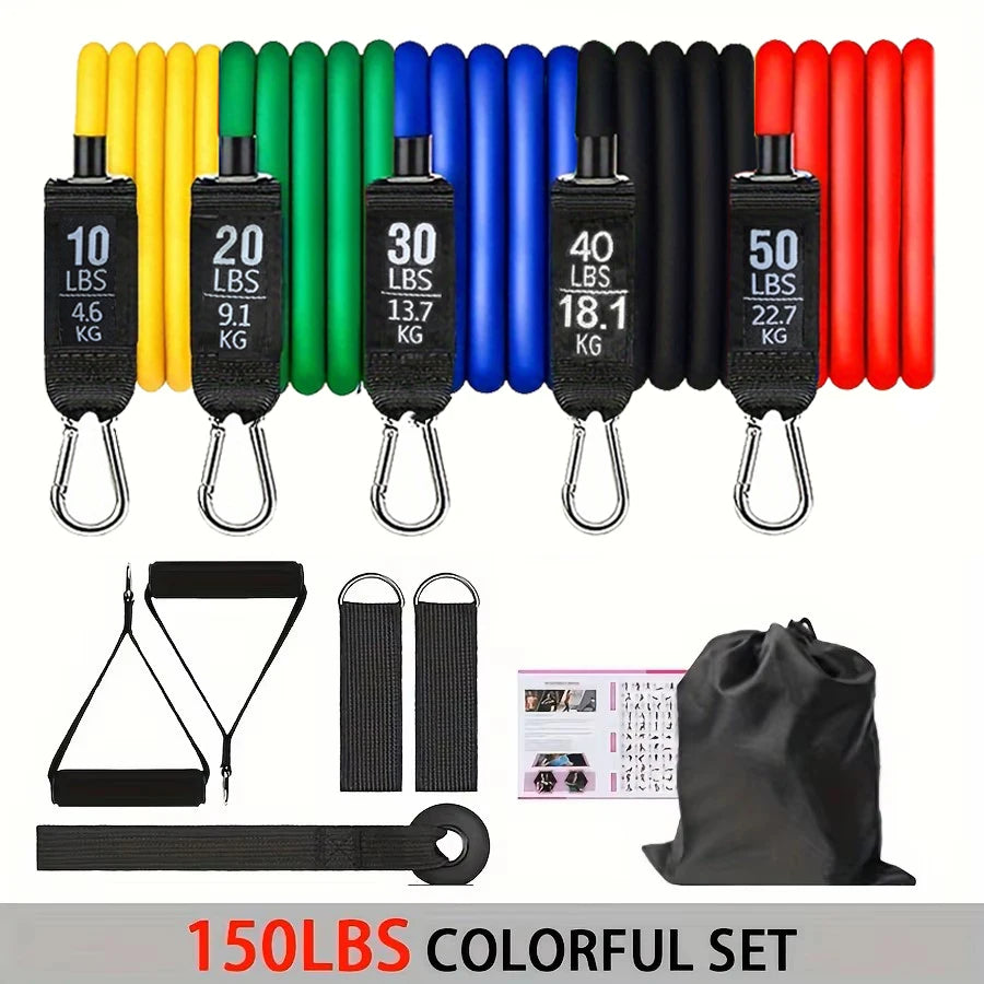 Resistance Band Set with Handles, Door Anchor, and Ankle Straps