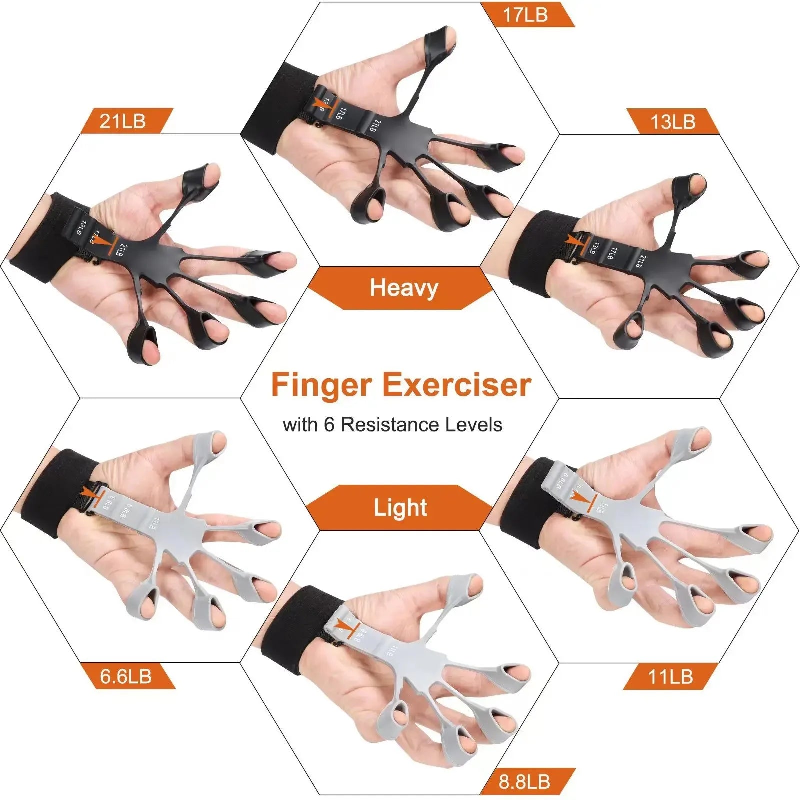 6-Level Finger Strengthener Grip Trainer for Hand and Wrist Exercise