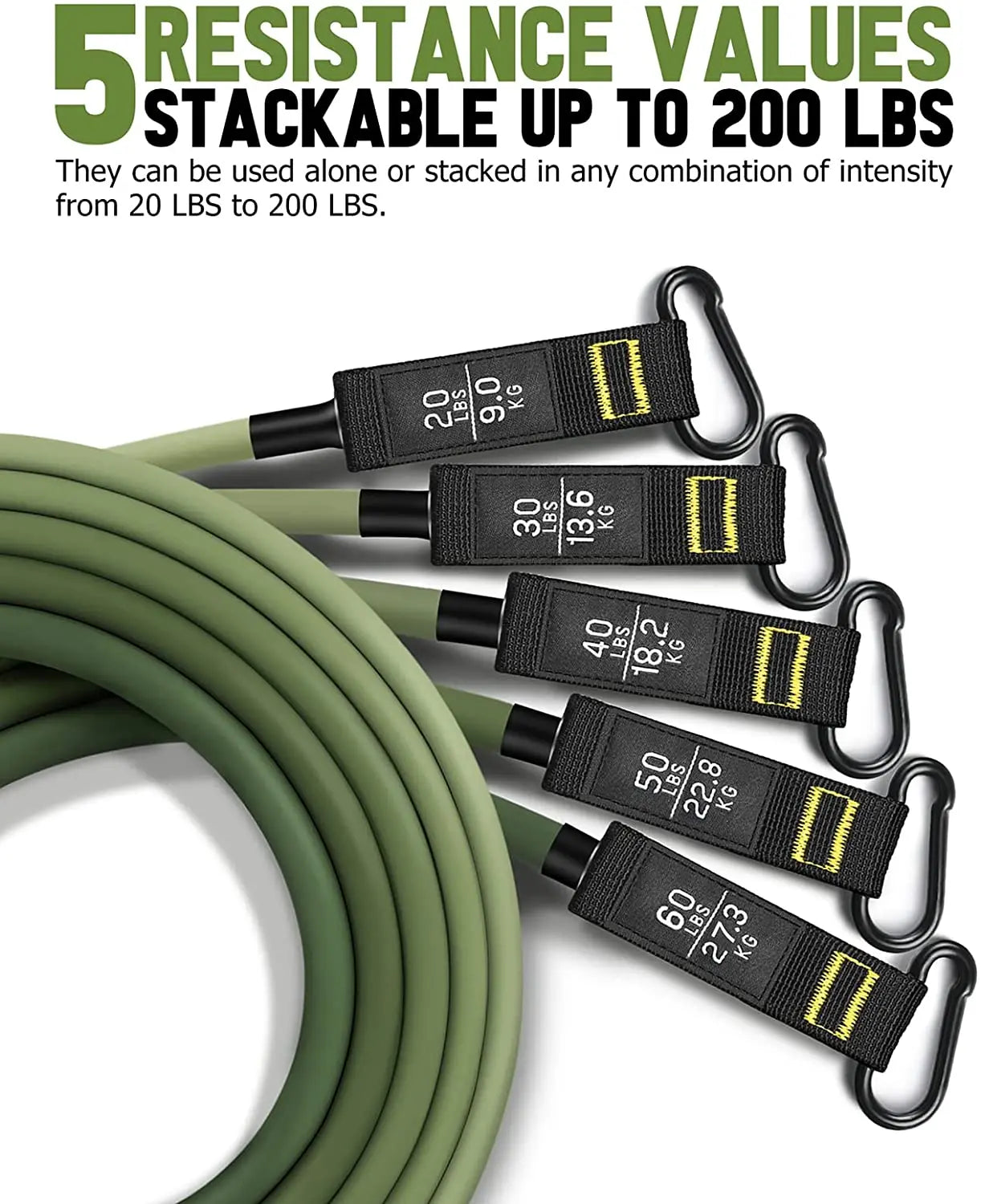 Resistance Band Set with Handles, Door Anchor, and Ankle Straps