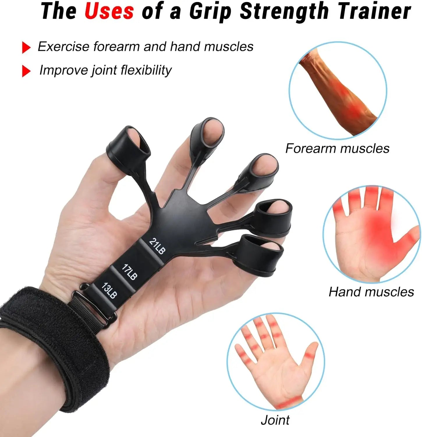 6-Level Finger Strengthener Grip Trainer for Hand and Wrist Exercise