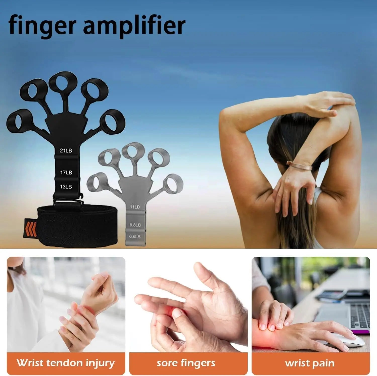 6-Level Finger Strengthener Grip Trainer for Hand and Wrist Exercise