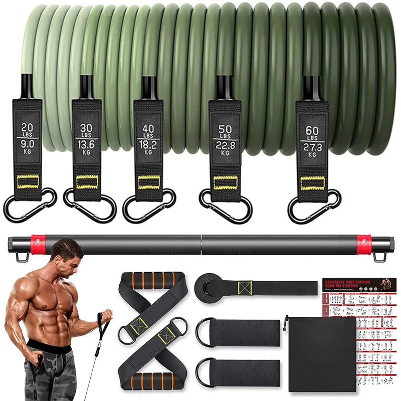 Resistance Band Set with Handles, Door Anchor, and Ankle Straps
