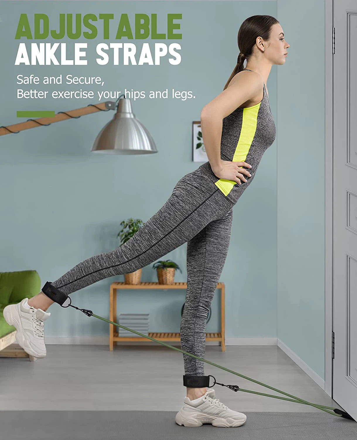Resistance Band Set with Handles, Door Anchor, and Ankle Straps