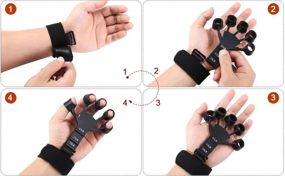 6-Level Finger Strengthener Grip Trainer for Hand and Wrist Exercise