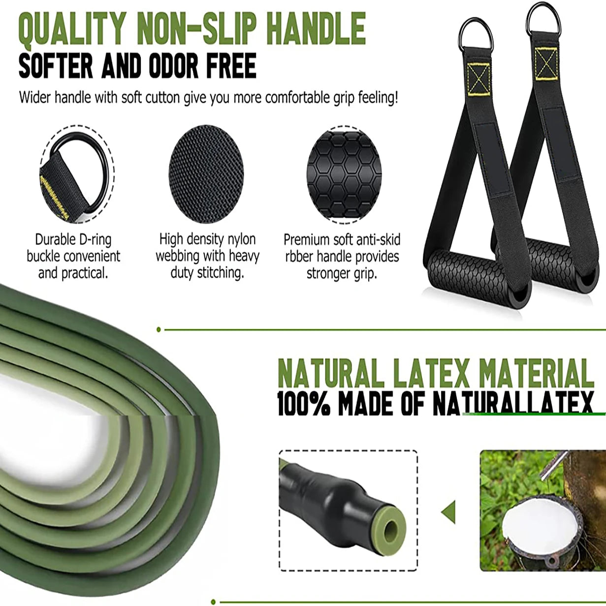 Resistance Band Set with Handles, Door Anchor, and Ankle Straps