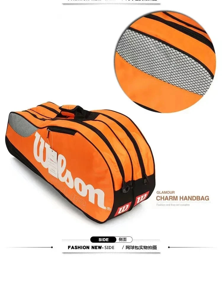 Wilson Tennis Racket Bag – Large Capacity Waterproof Sports Bag